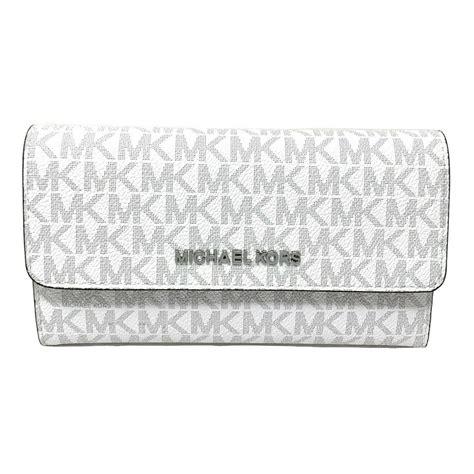 michael kors white travel wallet|Michael Kors large trifold wallet.